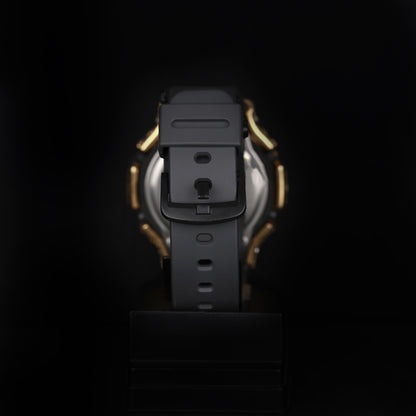 iced sport wristwatch with rose dial and luxury shine finish