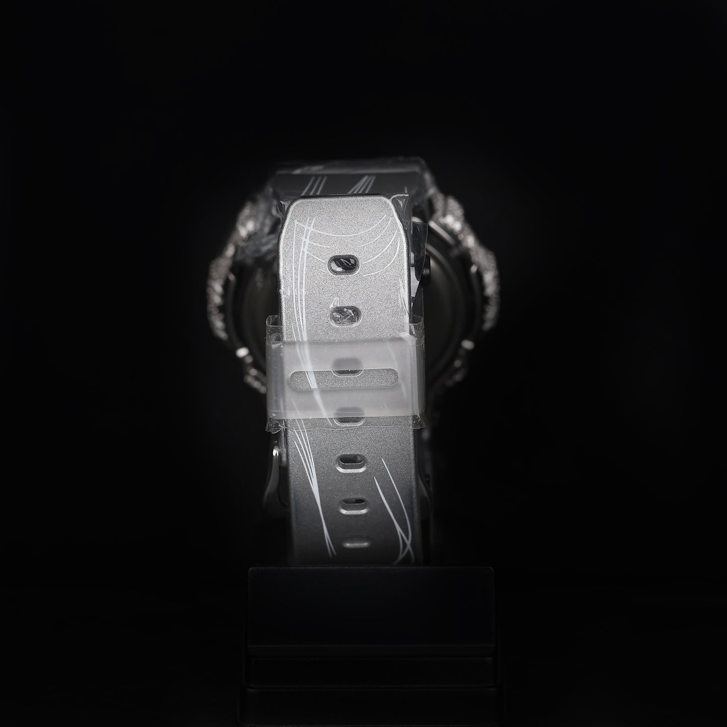 hip hop style digital watch with iced bezel and sporty design