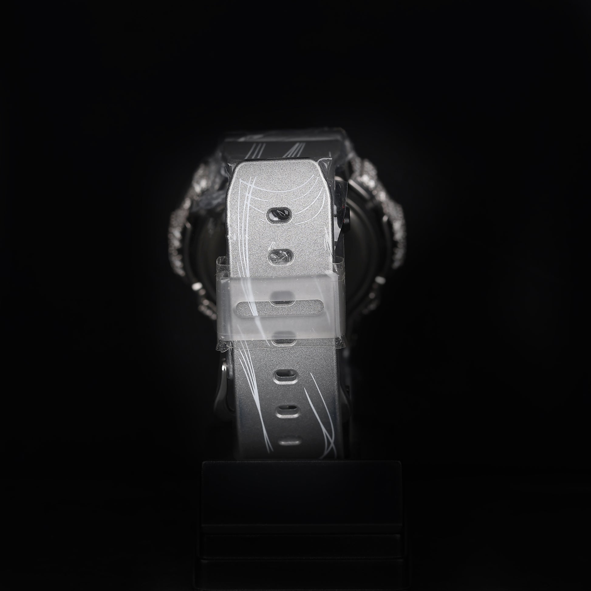 hip hop style digital watch with iced bezel and sporty design
