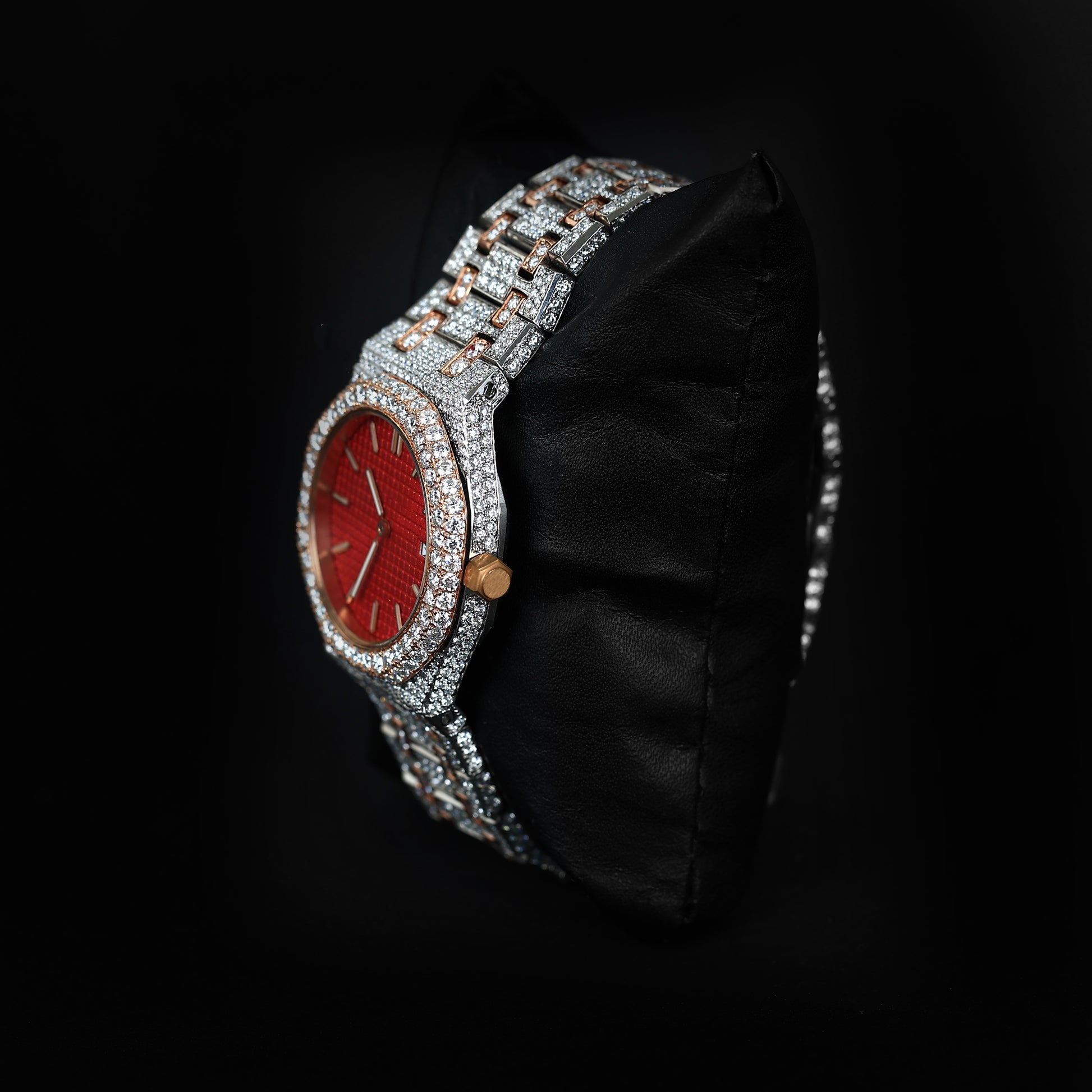 elegant iced out ladies wristwatch with small dial and luxury design