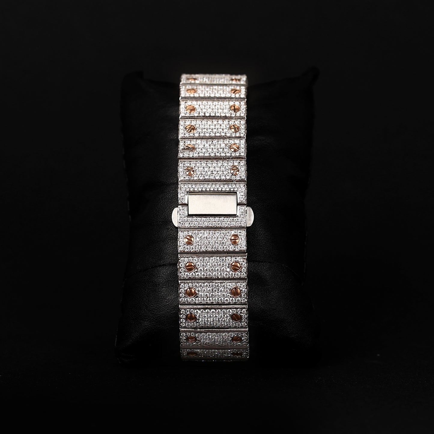 square diamond watch with multicolor dial and luxury design