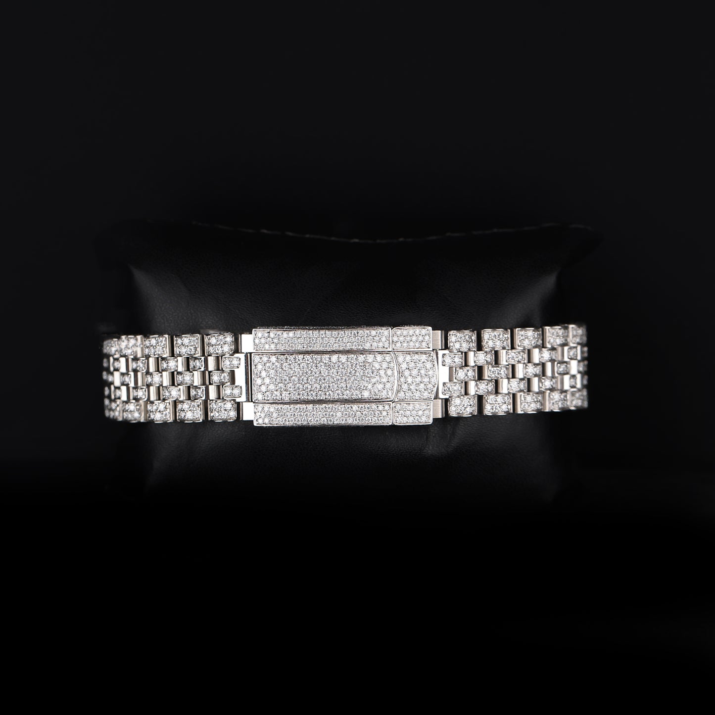 mens hip hop style iced out watch with roman numbers and strong shine finish