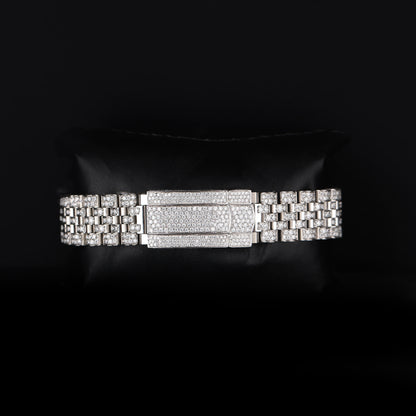 mens hip hop style iced out watch with roman numbers and strong shine finish