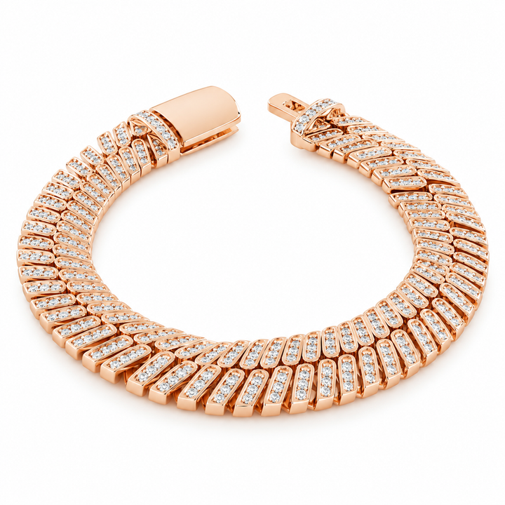 12mm Iced Herringbone Bracelet