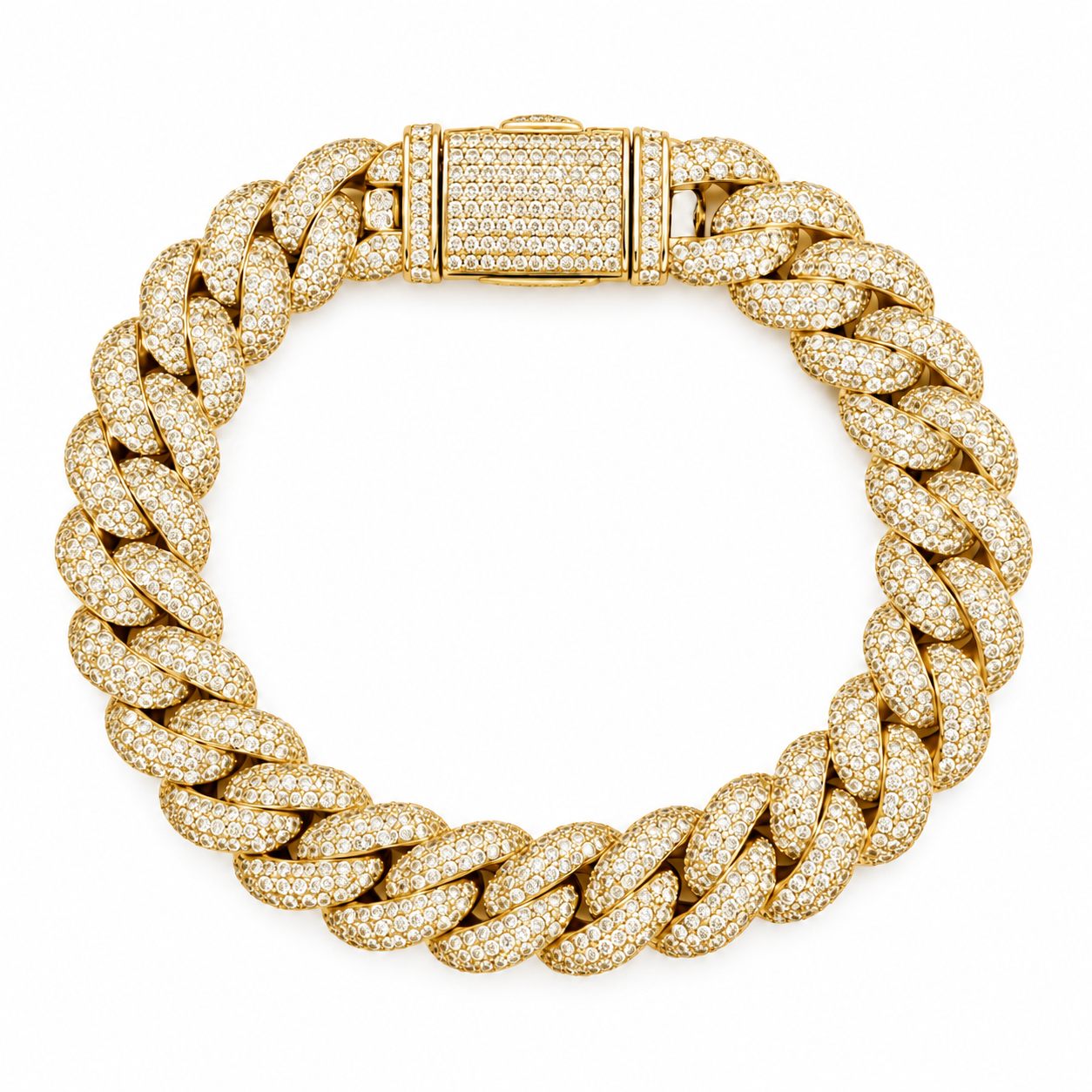 Moissanite Diamond Miami Cuban Link Bracelet for Men's