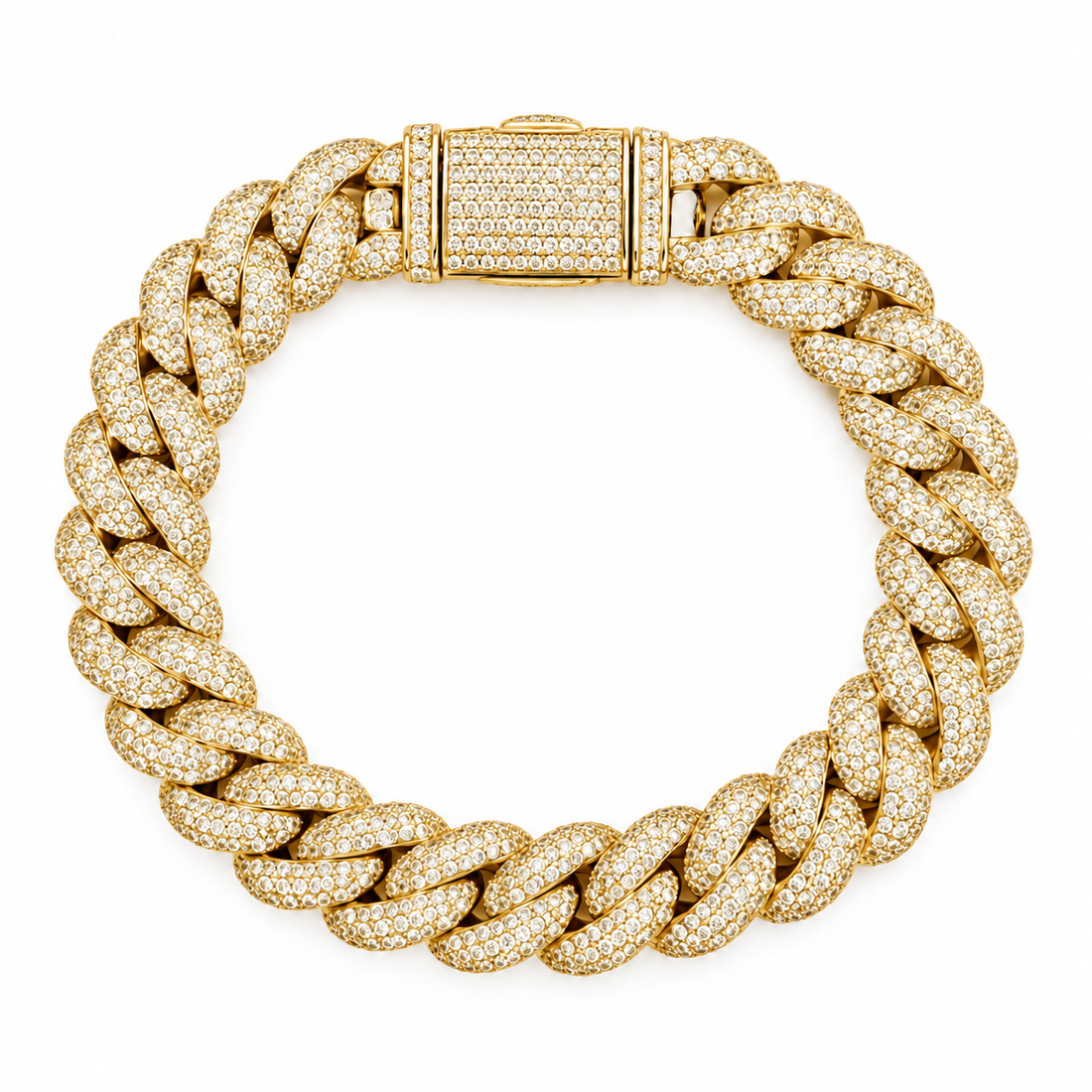 Moissanite Diamond Miami Cuban Link Bracelet for Men's
