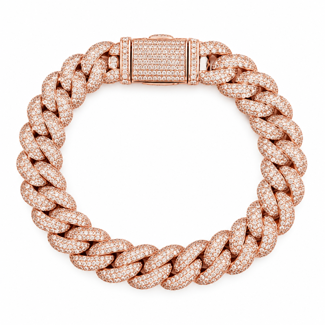 Moissanite Diamond Miami Cuban Link Bracelet for Men's